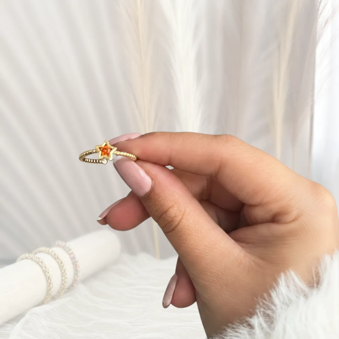 Anillo Estrella Roja Ajustable — YNDRA
